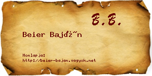 Beier Baján névjegykártya